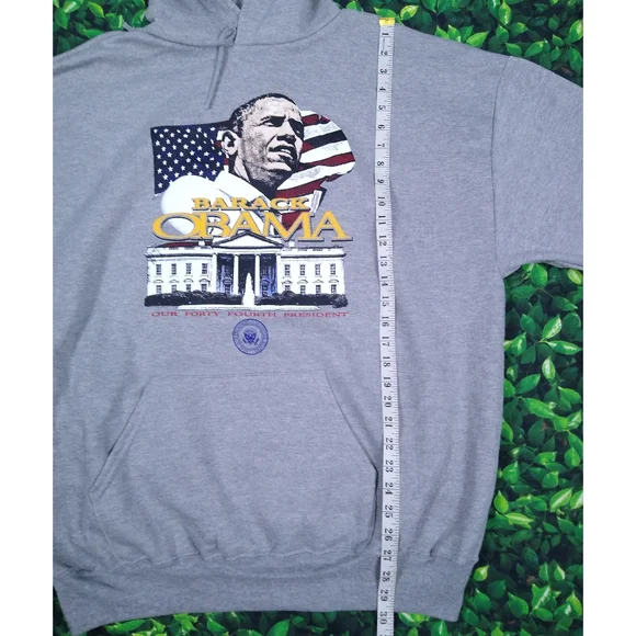 Vintage Early 2Ks Barack Obama Hoodie Sweatshirt 2X - Picture 6 of 6